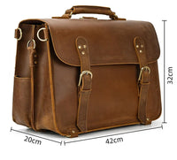 Genuine Leather Vintage High Capacity Laptop Bag