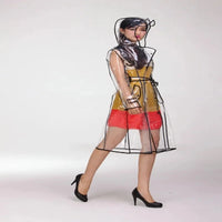 Women's Waterproof EVA Transparent With Belt Long Raincoat