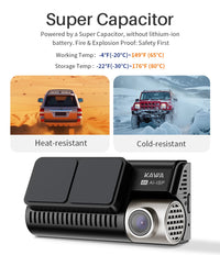 4K Wifi GPS Car Front and Rear Dash Cam with AI-ISP Color Night Vision