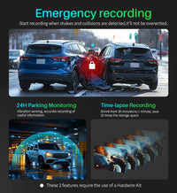 4K Wifi GPS Car Front and Rear Dash Cam with AI-ISP Color Night Vision