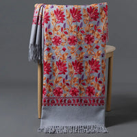 Women's Soft Thick Luxury Floral Embroidery Cashmere Scarf/Shawl