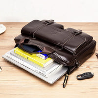 New 100% Genuine Leather Men's Briefcase Laptop Bag
