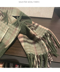 High Quality 100% Wool Scarf Men Winter Autumn Pure Wool Fashion Classic Warm Thick British Versatile Muffler Male Shawl Women