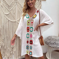 Women's Crochet Hollow Out Summer Bikini Cover Up Dress