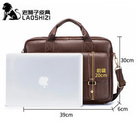 New 100% Genuine Leather Men's Briefcase Laptop Bag