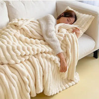 New Solid Color Rabbit Plush Blanket