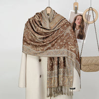 Women's Ethnic Paisley Embroidery Viscose Scarf/Shawl