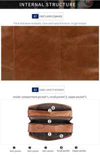 Genuine Leather Men‘s Casual Business Handbag