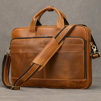 Genuine Leather Business Casual Laptop Handbag