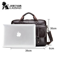 New 100% Genuine Leather Men's Briefcase Laptop Bag