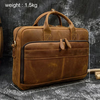 Genuine Leather Business Casual Laptop Handbag