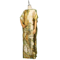 2025 Summer New Casual Elegant Flore Print Long Skirt with Scarf Malaysia loose fitting robes Cool Muslim Abaya Autumn Dress