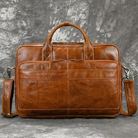 Genuine Leather Business Casual Laptop Handbag