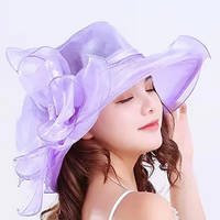 Elegant Summer Bow Derby Wide Hat For Women