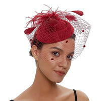 Women's Fishnet Felt Fascinator Hat