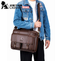 New 100% Genuine Leather Men's Briefcase Laptop Bag