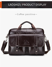 New 100% Genuine Leather Men's Briefcase Laptop Bag