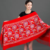 Women's Embroidery Cashmere Thick Soft Warm Scarf/Shawl
