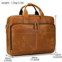 Genuine Leather Men's Business Laptop Handbag