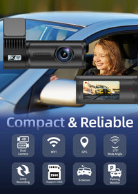 4K Dual Lens GPS Mini Dash Cam