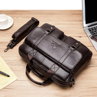 New 100% Genuine Leather Men's Briefcase Laptop Bag