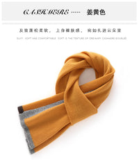 High Quality 100% Cashmere Scarf Shawl Winter New Cashmere Knitted Scarves Women Fashion Warm Neck Scarf Patchwork Color Shawl