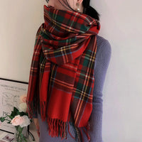 Women's Fashion Scottish Style Tartan Warm Scarf/Shawl