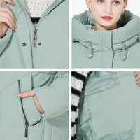 Women's Winter Puffer Mid-length Casual Hooded Windproof Jacket