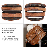 Genuine Leather Men‘s Casual Business Handbag