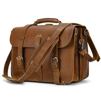 Genuine Leather Vintage High Capacity Laptop Bag