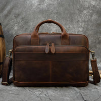 Genuine Leather Men's Business Laptop Handbag