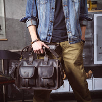 Genuine Leather Men's Briefcase Laptop Bag