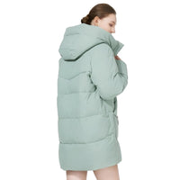 Women's Winter Puffer Mid-length Casual Hooded Windproof Jacket