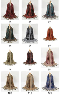 Women's Ethnic Paisley Embroidery Viscose Scarf/Shawl