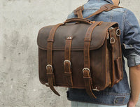 Genuine Leather Vintage High Capacity Laptop Bag