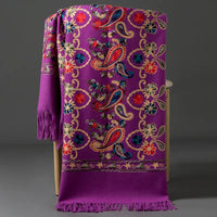 Women's Luxury Embroidery Cashmere Soft Scarf/Shawl