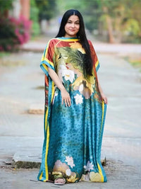 2025 Summer New Casual Elegant Flore Print Long Skirt with Scarf Malaysia loose fitting robes Cool Muslim Abaya Autumn Dress