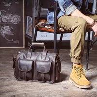Genuine Leather Men's Briefcase Laptop Bag