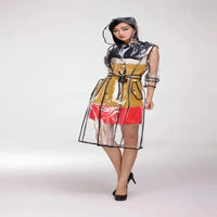 Women's Waterproof EVA Transparent With Belt Long Raincoat