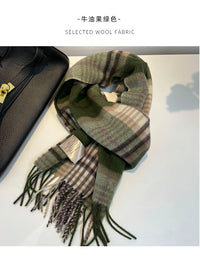High Quality 100% Wool Scarf Men Winter Autumn Pure Wool Fashion Classic Warm Thick British Versatile Muffler Male Shawl Women