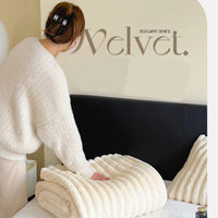 New Solid Color Rabbit Plush Blanket