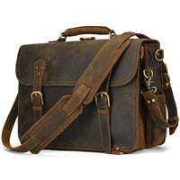 Genuine Leather Vintage High Capacity Laptop Bag