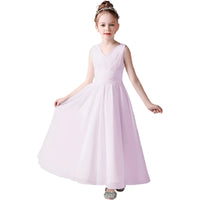 Girls' Chiffon Junior Bridesmaid Sleeveless Dress