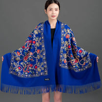 Women's Luxury Embroidery Cashmere Soft Scarf/Shawl