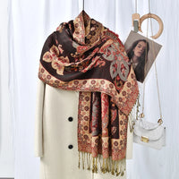 Women's Ethnic Paisley Embroidery Viscose Scarf/Shawl