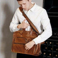 Genuine Leather Men‘s Casual Business Handbag