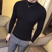 Men's Casual Striped Slim Fit Solid Pullover Sweater