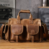 Genuine Leather Men's Briefcase Laptop Bag