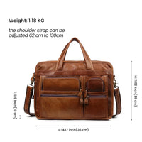 Genuine Leather Men‘s Casual Business Handbag