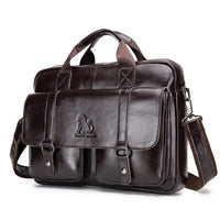 New 100% Genuine Leather Men's Briefcase Laptop Bag